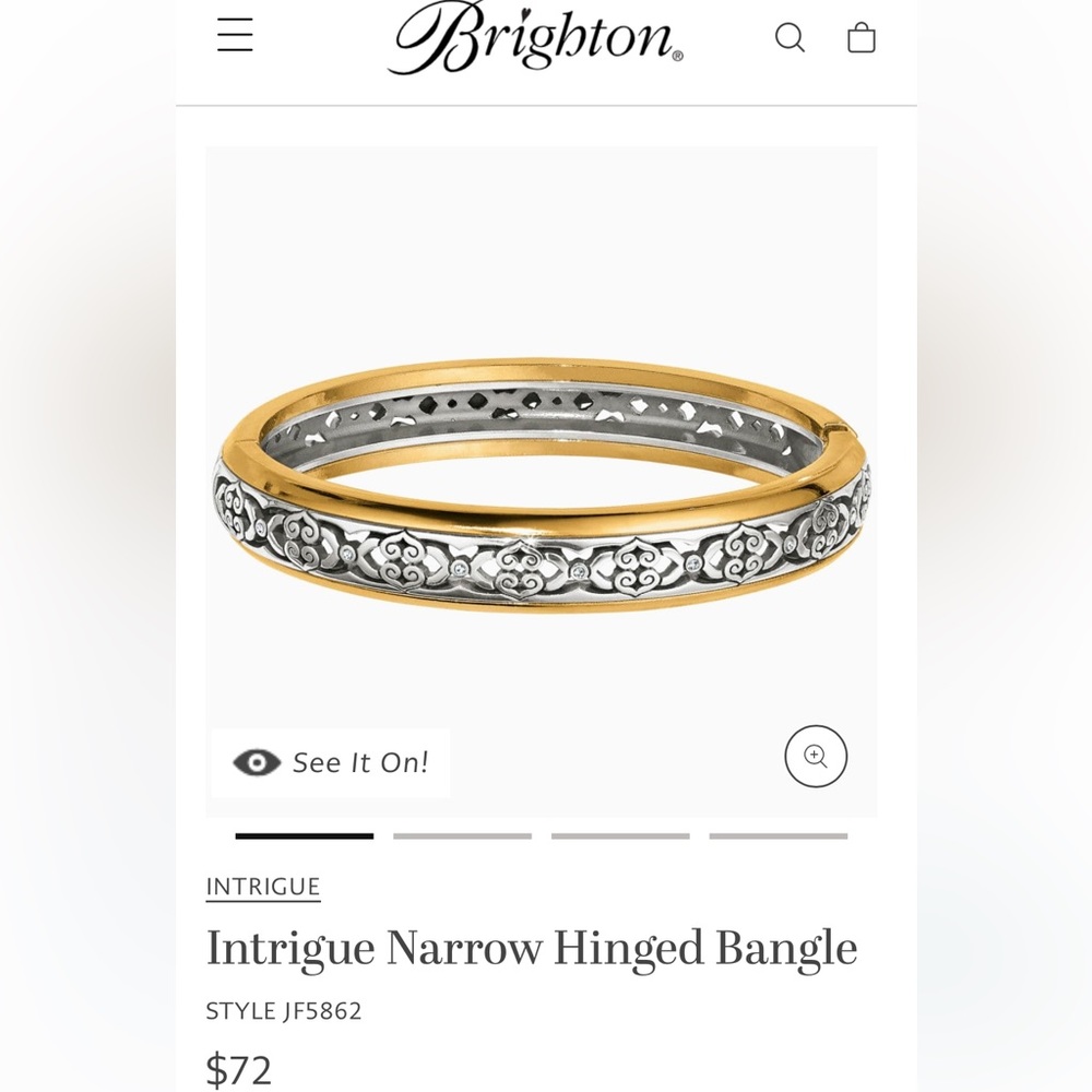 Brighton Intrigue Narrow Hinged Bangle. New Without Tags.